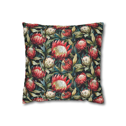 South African Protea Spun Polyester Pillowcase - Shipped from UK/USA/AUS