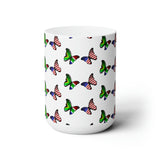 South Africa and USA flag butterflies Ceramic Mug 15oz - Dispatched from USA