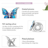 Butterfly Charm Nature 925 Silver Charm Silicone insert European style Bracelet, Necklace charm, 925 Charm Gifts for her