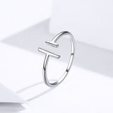 Parallel Lines ring Adjustable Rings Authentic 925 Sterling Silver Platinum plated Stackable Open Size Rings For Women