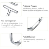 Parallel Lines ring Adjustable Rings Authentic 925 Sterling Silver Platinum plated Stackable Open Size Rings For Women