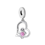 Adorable Sloth Dangle Charm  'I Love You Forever'  925 Sterling Silver- Perfect Gift Idea- Fits all Charm Bracelets Sloth Heart charm