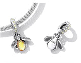 Bee Series Charm Beads Silver Bumblebee Charms 925 Silver Charm European style Bracelet , Necklace Charm, 925 Charm, Gifts for her