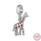 African Giraffe 925 Silver Charm European style Bracelet , Necklace African Giraffe Charm, Giraffe Charm, 925 Charm