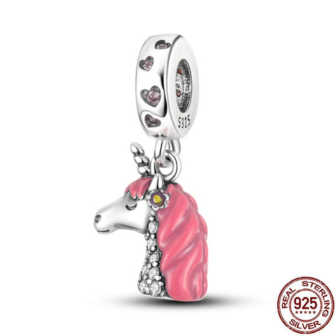 Unicorn 925 Silver Charm European style Bracelet, Necklace Charm, 925 Charm, Gifts for her Unicorn Charm