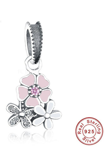 Daisy dangle Charm European style Bracelets, 925 Sterling Silver, Daisy Jewelry, Daisy Lover Gift, Daisy Bracelet Charm, Garden Jewelry Gift