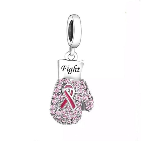 Fight Breast Cancer Awareness Charm Boxing glove, Breast Cancer Awareness Jewelry, Fight Breast Cancer Survivor Gift