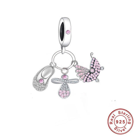 New Baby Girl Charms fit all major brands of charm bracelets baby girl 925 Sterling Silver Baby Keepsake New Mom Gift