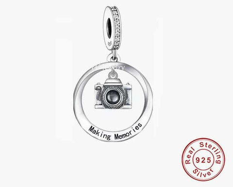 DSLR Camera Charm "Making memories| European style Bracelets, Photography Jewelry, Vaccation Charm, photography charm