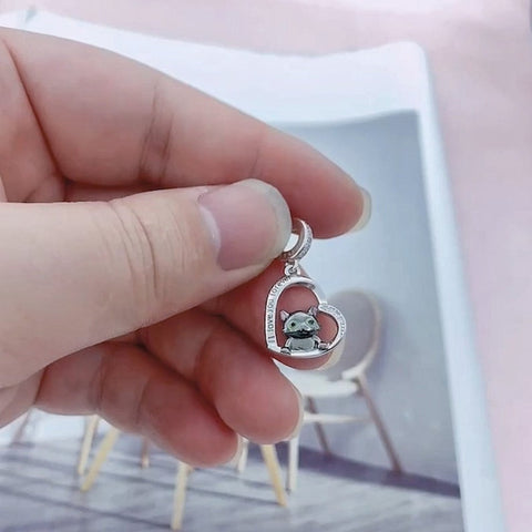 I Love You Forever Cat Charms  925 Sterling Silver, Cat Jewelry, Cat Lover Gift, Cat Memorial Keepsake,Cute Cat Bracelet Charms