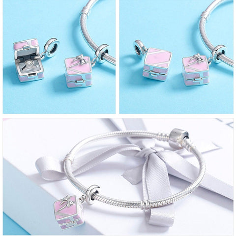 Wedding charm closeable marriage charm 925 Silver Charm European style Bracelet , Necklace Charm, 925 Charm, Gifts for her