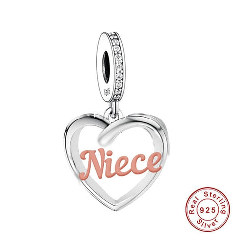 Love You Niece Charm European style Bracelets, 925 Sterling Silver, Niece Jewelry, Niece Gift, Niece Birthday Gift Keepsake