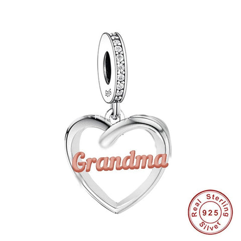 Grandma Charm European style Bracelets, 925 Sterling Silver, Grandma Jewelry, Auntie Gift, Grandma Birthday Gift Keepsake