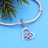 Adorable Sloth Dangle Charm  'I Love You Forever'  925 Sterling Silver- Perfect Gift Idea- Fits all Charm Bracelets Sloth Heart charm