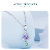 Purple Iris Flower charm, Flower Iris 925 Silver Charm European style Bracelet , Necklace Charm, 925 Charm, Gifts for her