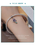 Purple Iris Flower charm, Flower Iris 925 Silver Charm European style Bracelet , Necklace Charm, 925 Charm, Gifts for her