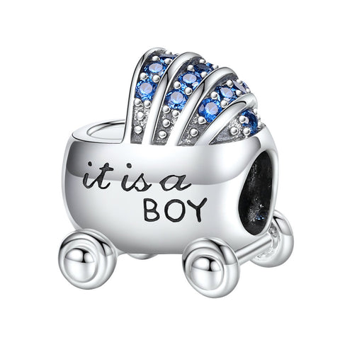 New Baby Carriage Charm-Its A Boy Gift Baby Boy Pram Charm, Baby Boy Boy Stroller Charm-Expecting Mom Gift