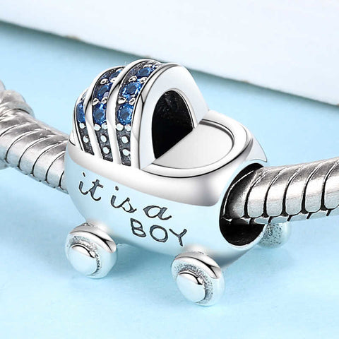 New Baby Carriage Charm-Its A Boy Gift Baby Boy Pram Charm, Baby Boy Boy Stroller Charm-Expecting Mom Gift