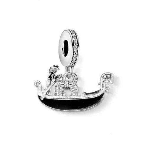 Venice Gondola Boat Charm 925 Sterling Silver, Venice Italy Travel Vacation Jewelry, Venice Italy Souvenir Keepsake