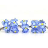 3D Colorful Flowers Murano Glass Beads charm  Charm European style Bracelet , Necklace Charm, Gifts for her Spacer charm