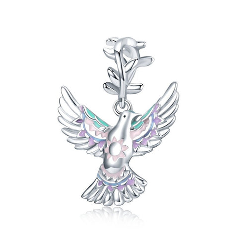 Peace Dove Cute Birds Charms Bracelets, 925 Sterling Silver, Bird Lover Gift, Bird Jewelry, Bird Keepsake Charm