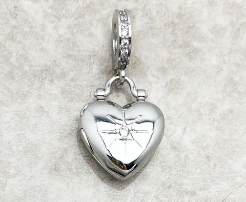 Heart Locket Openable Pendant 925 Sterling Silver Fit Charm,Romantic Love Jewelry,Wedding Engagement Gift,Birthday Anniversary Gifts