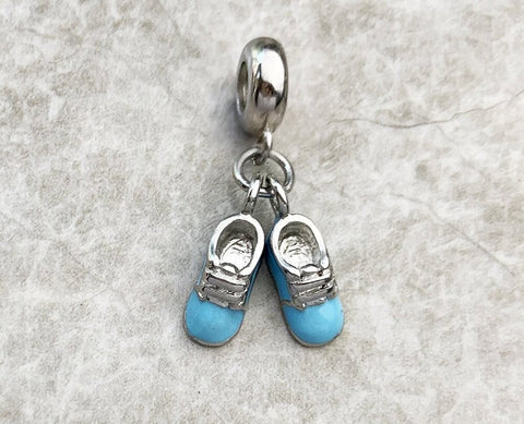 New Baby Boy Mini Cute Baby Shoes Charm-Baby Gift Gift-Baby Charm, Baby shoe Charm-Expecting Mom Gift