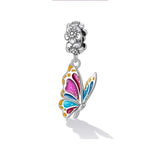 Sparkling Butterfly charm, Fits European style Charm 925 Sterling Silver Charm, Charm For Bracelet,