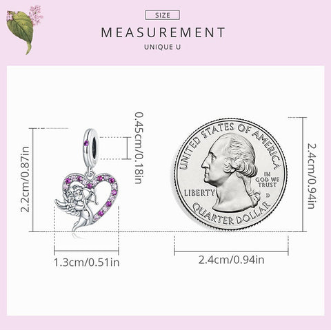 Romantic Cupid Arrow and Heart Charm, Cupid Arrow Charm, Cupid Heart Charm, Cupid Jewelry