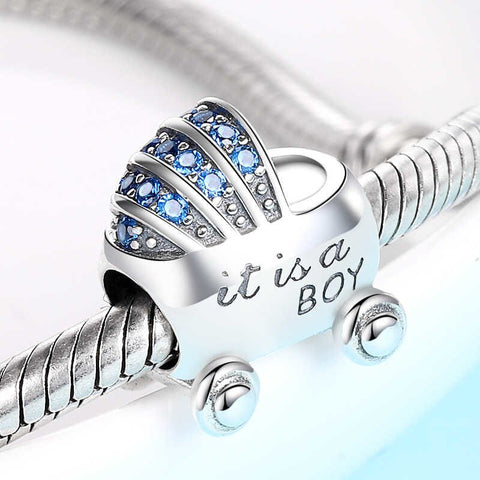 New Baby Carriage Charm-Its A Boy Gift Baby Boy Pram Charm, Baby Boy Boy Stroller Charm-Expecting Mom Gift