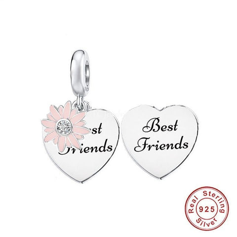 Best Friends Charm European style Bracelets, 925 Sterling Silver, Sister Bracelet Charm, Sister Necklace Pendant, Sister Jewelry Gift