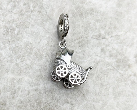 New Baby Carriage Pram Charm-Baby Gift Gift-Baby Carriage Charm, Stroller Charm-Expecting Mom Gift