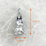 English Bulldog With Crown Puppy Love, Genuine Brand New S925 Sterling Silver English Bulldog Dangle Charm Fits all Charm Bracelet