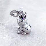 English Bulldog With Crown Puppy Love, Genuine Brand New S925 Sterling Silver English Bulldog Dangle Charm Fits all Charm Bracelet