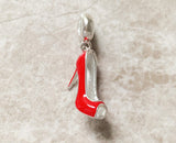 Red Shoe High Heel Dangle Charm Stiletto Charm European style, 925 Sterling Silver,  Stiletto dangle charm