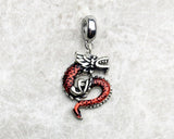 Red Dragon Charm European style Bracelets, 925 Sterling Silver, Dragon Jewelry, Dragon Lover Gift Dragon Necklace Pendant Dragon Keepsake