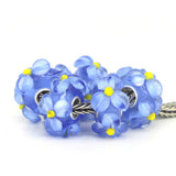 3D Colorful Flowers Murano Glass Beads charm  Charm European style Bracelet , Necklace Charm, Gifts for her Spacer charm