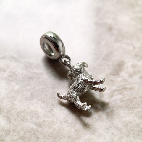 Dog Charm,Puppy charm, puppy pendant, 925 Sterling Silver Pendant fits Charm Bracelets & Necklaces