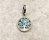 Tree of Life Charm Ring or Clip On Lobster Claw Charm 925 Sterling Silver Pendant fits Charm Bracelets & Necklace