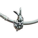 Cute Rabbit Bunny Charm pendant  solid 925 sterling Silver Charm European style Bracelet Necklace