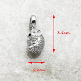 Hedgehog Charm 925 Sterling Silver Charm pendant  solid 925 sterling Silver Charm European style Bracelet Necklace