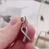 Down Syndrome Awareness Ribbon Charm Fits Bracelets, 925 Sterling Silver, Down Syndrome Awareness Jewelry Gift