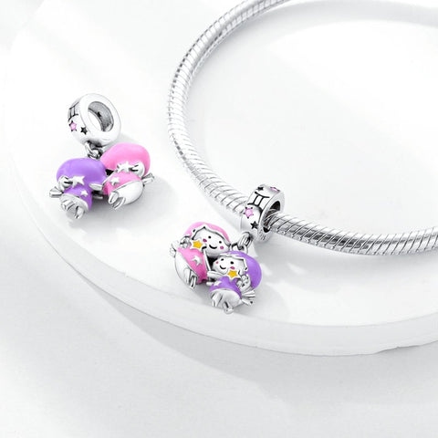 Gemini Constellation Birth month Charms Constellation month Multi Color Silver Birth Month Cute Charm  Fluorescent Charm