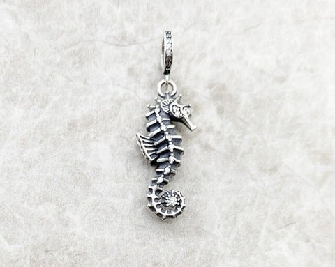 Sea Horse  charm Beach Sea charm European style Charm Sterling Silver Charm, Charm Bracelet, Necklace Charm, 925 Charm Seahorse charm