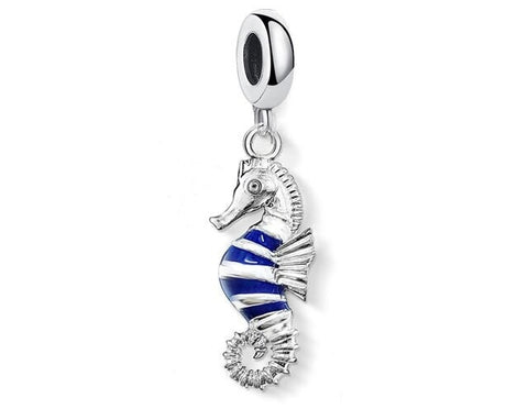 Sea Horse  charm Beach Sea charm European style Charm Sterling Silver Charm Charm Bracelet Necklace Charm, 925 Charm Seahorse charm