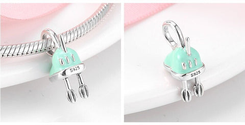 Love Cooking Mixer Baking Charm European style Bracelets, 925 Sterling Silver, Cooking Jewelry, Cooking Lover Gift, Chef Baker Jewelry