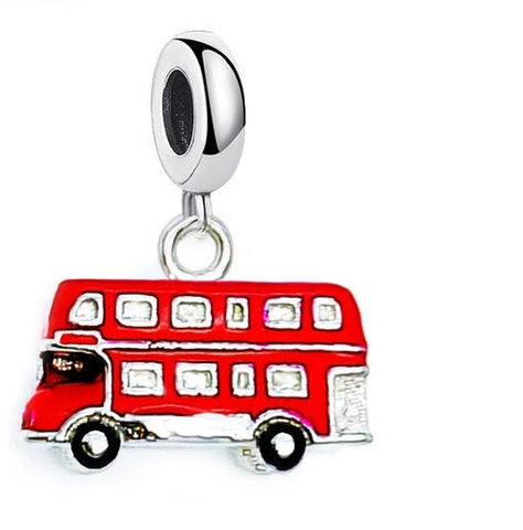 Red London Bus Charm Bus charm 925 Sterling Silver  Charm Bead - Perfect Gift Idea for a loved one - Fits Charm Bracelets