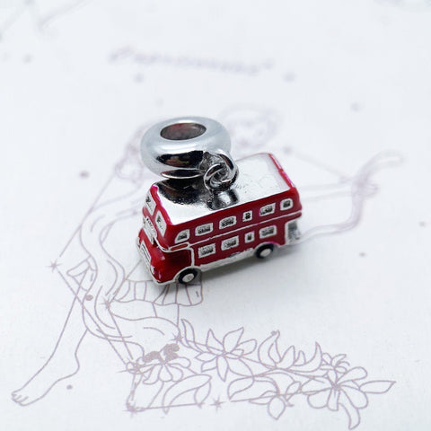 Red London Bus Charm Bus charm 925 Sterling Silver  Charm Bead - Perfect Gift Idea for a loved one - Fits Charm Bracelets