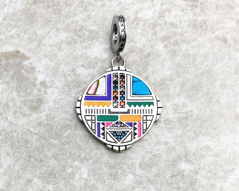 Africa Ndebele Zulu Charm 925 Silver Charm Fits European Bracelet Necklace Charm 925 Charm Africa charm