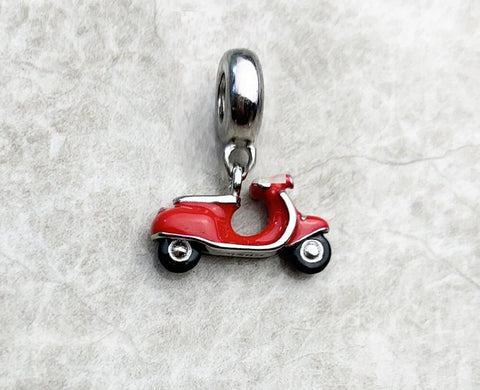 Vespa Charm, 925 Sterling Silver, Scooter Charm Pendant, Scooter Jewelry 925 Charm Gifts for her, Motorbike charm  Motorcycles